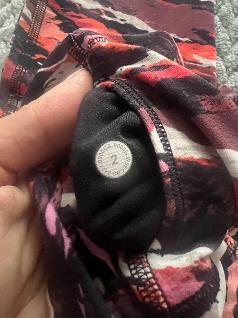 lululemon athletica Red, Pink and Black Abstract Stripe Leggings - Picture 2 of 3
